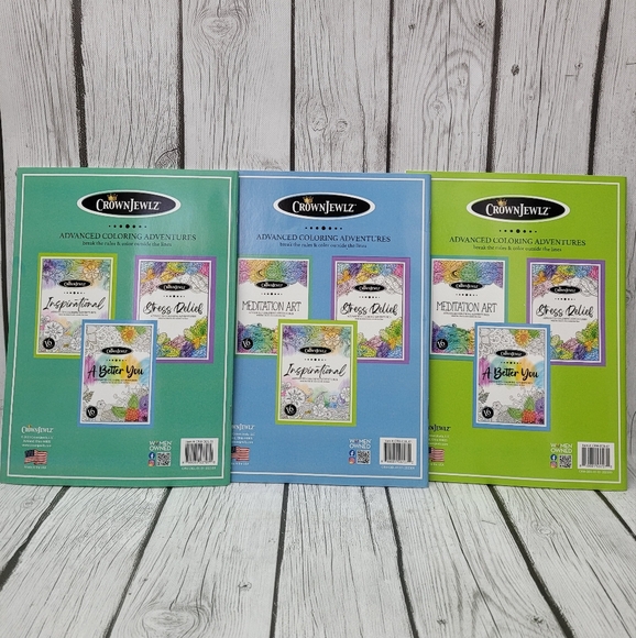 New Crown Jewlz Coloring Book Set - Meditation Art, A Better You, Inspirational - Picture 2 of 5